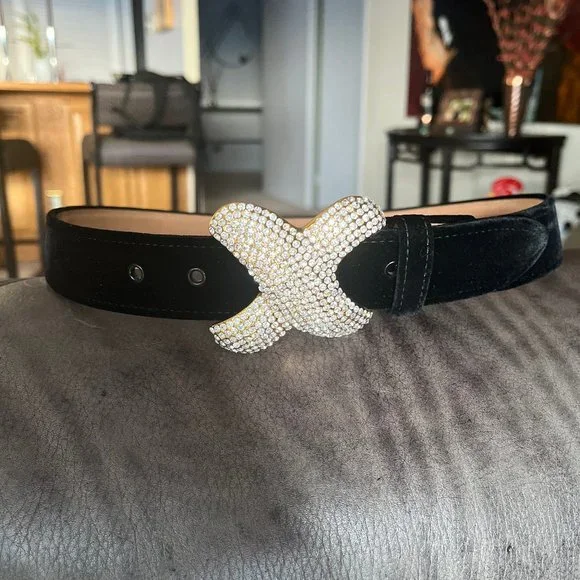 Wcm New York | Accessories | Wcm New York Black Velvet Belt  display picture 3